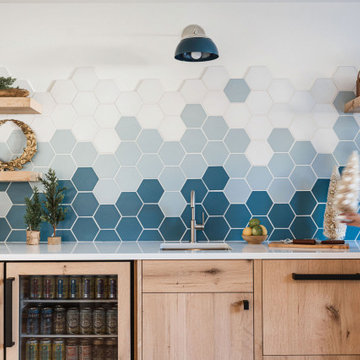 Ombre Hexagon Backsplash