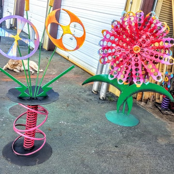 Whimsical garden art sculptures