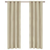 Thermal Insulated Grommet Solid Blackout Window Curtains, Ivory, 52"x63"
