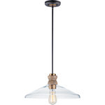 Maxim Lighting - Nelson Single Pendant - Weathered Oak, Antique Brass - The Nelson Single Pendant from Maxim Lighting is the perfect piece to light your home.  The steel material coupled with weathered oak finishes fit the transitional style perfectly to make a designer statement in your home.