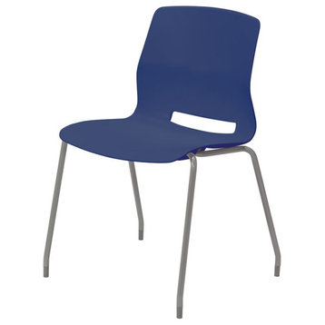Olio Designs Lola Plastic Armless Stackable Chair in Navy