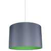Marie Duo Color Shade Pendant, 10"x15.5", Gray With Green Lining