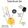 PISE Freestanding Toilet Brush and Holder Set, Yellow