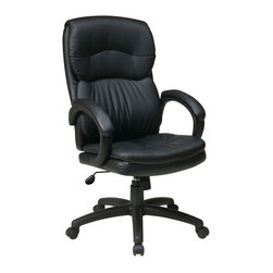High Back Black Executive Leather Office Chair - Office Chairs