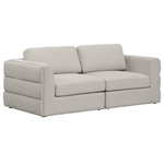 Meridian Furniture - Beckham Linen Textured Fabric Upholstered 2-Piece Modular Sofa, Beige - Liven up your living space with this Beckham beige durable linen polyester fabric sofa. Its beige color complements any contemporary home decor, while its durable linen and polyester fabric upholstery provides you with a soft and comfortable place to sit. This sofa is modular, so you can create infinite configurations, which are easily attached using the attachment latch underneath. Its linen, wood, and foam construction guarantees stability for years to come.
