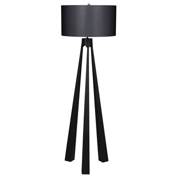 Lore Steel Black Floor Lamp with Shade
