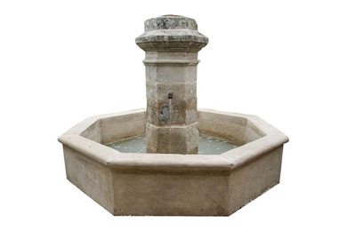 Vintage stone pool fountains adding era looks to your gardens
