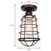 Ajax 1-Light Indoor Semi-Flush Ceiling Light, Coffee Bronze
