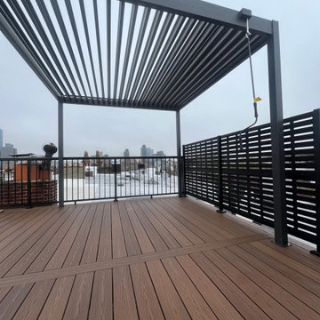 Modern Rooftop Deck with Louvered Pergola
