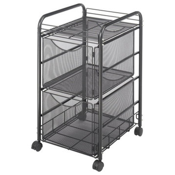 Safco Onyx Mesh File Cart with 2 File Drawers