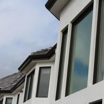 6 inch Angle Face/Flat Face Gutters with smooth Downspouts in Pacific Palisades