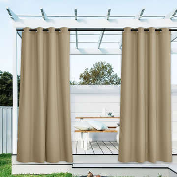 Custom Outdoor Waterproof Curtains Windproof Block UV Blackout Drapes