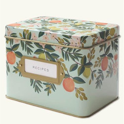 Citrus Floral Retro Recipe Box - Cookbook Stands And Recipe Holders