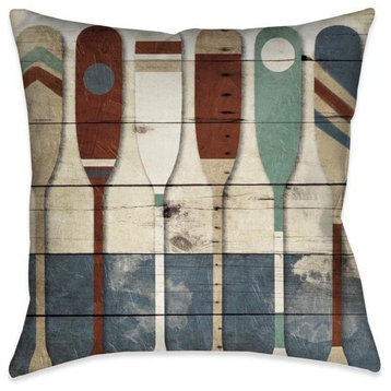 Playful Oars Outdoor Decorative Pillow, 18"x18"