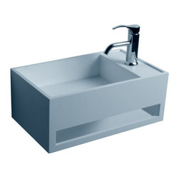 ADM Bathroom Design - ADM Rectangular Wall Mounted Sink, White, 20" - Bathroom Sinks
