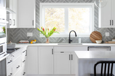 Inspiration for a transitional kitchen remodel in Calgary