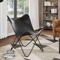 vidaXL Butterfly Chair, Versatile Utility 26" x 29.1" x 35.4", Black