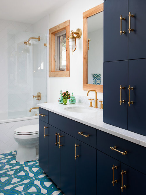 navy blue bathroom ideas | houzz