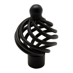 Cosmas - Birdcage Cabinet Knob, 1-1/4" Diameter, Flat Black, Set of 10 - Cabinet And Drawer Knobs