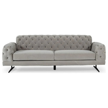 Erma Modern Gray Fabric Sofa