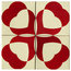 Hearts Ceramic Tile Mural, 4 Tiles