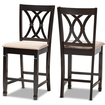 Reneau Counter Height Pub Chair (Set of 2) - Sand Brown, Espresso
