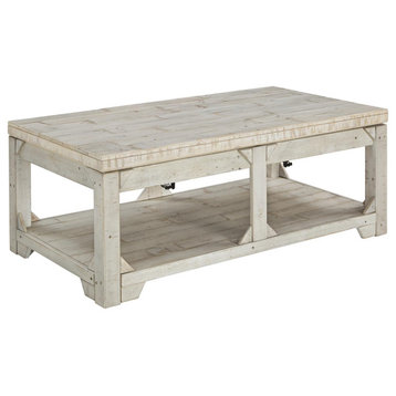 Fregine Casual Whitewash Lift Top Cocktail Table