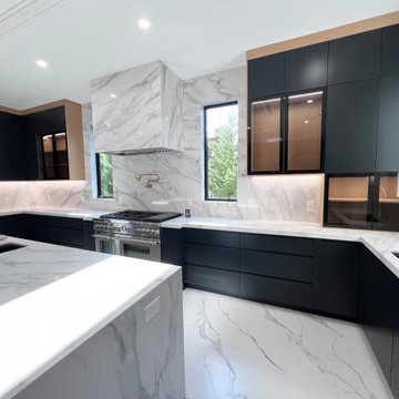 Paramus, NJ Ultra Modern Black And Light Oak Kitchen Project