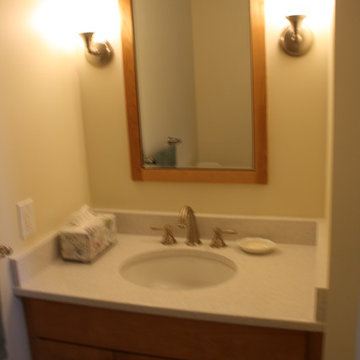 Bathroom remodel, Shower replaces tub in small space, older home