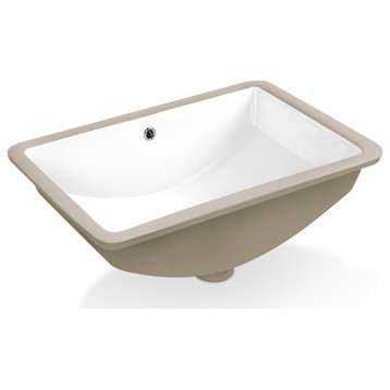 Sinber 21" Undermount Bathroom Sink with Overflow Ceramic C1312-OL