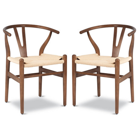 Poly and Bark Weave Chair, Set of 2, Walnut