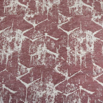 Francis Abstract Design Chenille Jacquard Upholstery Fabric, Rose