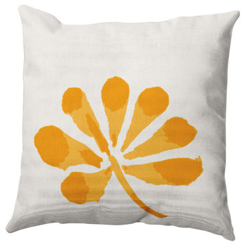Petals Decorative Throw Pillow, Yellow, 18"x18"