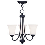 Livex Lighting - Ridgedale Convertible Chain-Hang and Ceiling Mount, Black - Bring a simple, yet eye-catching style into your home with this lovely chandelier. The geometric design will add interest to kitchens and breakfast nooks alike. Painted in a black finish, this design will bring light for years to come.�