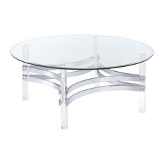 Acrylic Gl Coffee Tables Houzz Coaster Fine Furniture Contemporary Round Gl Top Coffee Table With Acrylic Legs Chrome Base
