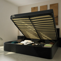 Corzano Dark Oak Storage Bed - Beds