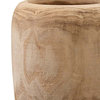 Rustic Tall 17" Natural Grain Raw Wood Vase Classic Shape Carved Turned