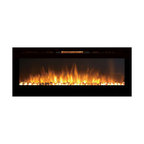 Astoria 60" Pebble Built-in Ventless Recessed Wall Mounted Electric Fireplace