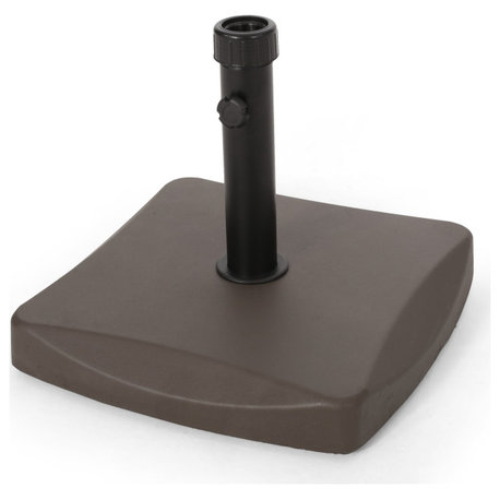 GDF Studio Bossier Square Concrete Iron Umbrella Base, Brown