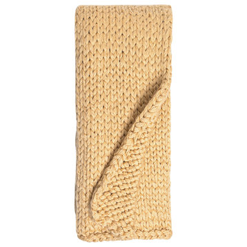 Zage Cable Knit Throw, Clay