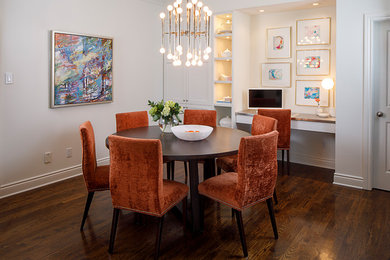 This is an example of a transitional dining room in Ottawa.