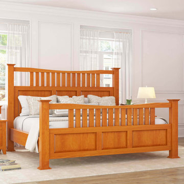 Longport Traditional Style Solid Mahogany Wood Platform Bed