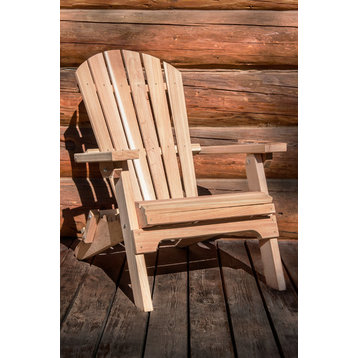 Montana Woodworks 15" Transitional Wood Adirondack Chair in Brown