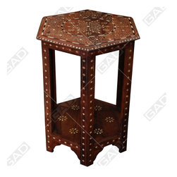 WOOD EN BONE OCTANGLE STOOL - Furniture
