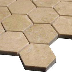 Crema Marfil Marble 2" Hexagon Mosaic Tile Polished - Home Accessories & Decor