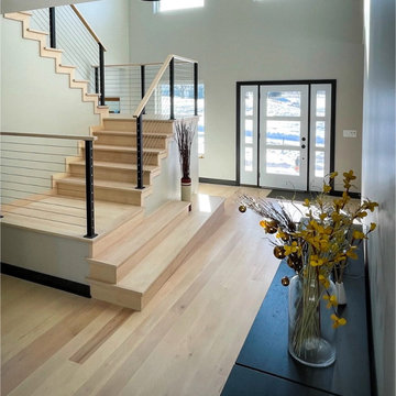 Select White Maple Plank Flooring, Entry & Staircase
