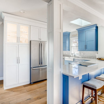 Cool Blues and Warm Whites for Kitchen
