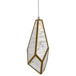 Currey & Company - Glace 1-Light Multi-Drop Pendant - The faceted shade of the Glace 1-Light Multi-Drop Pendant is made of panes of Raj mirror joined with seams of metal in a brass finish. The organic shape of the shade brings this mirrored pendant added personality that will make it a piece of jewelry in a space. This fixture is among Currey & Company's introduction of cluster lights, which includes 1-light up to 36-light configurations.