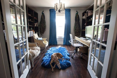 Home office - transitional home office idea in Austin