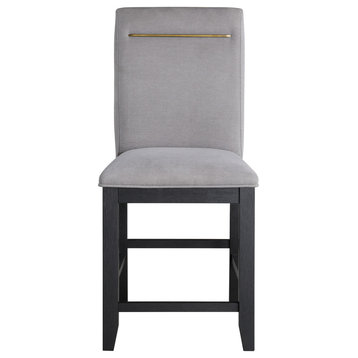 Yves Counter Chair, Set of 2 Charcoal, Light Gray